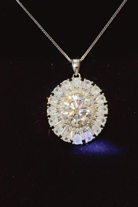 Collier en argent sterling 925 moissanite 5 carats