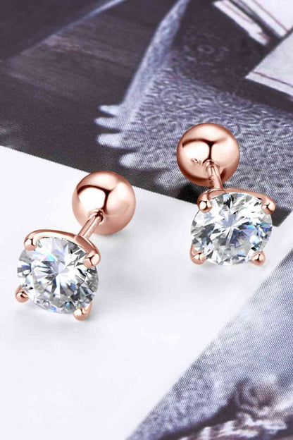 Boucles d'oreilles à tige en argent sterling 925 moissanite 2 carats