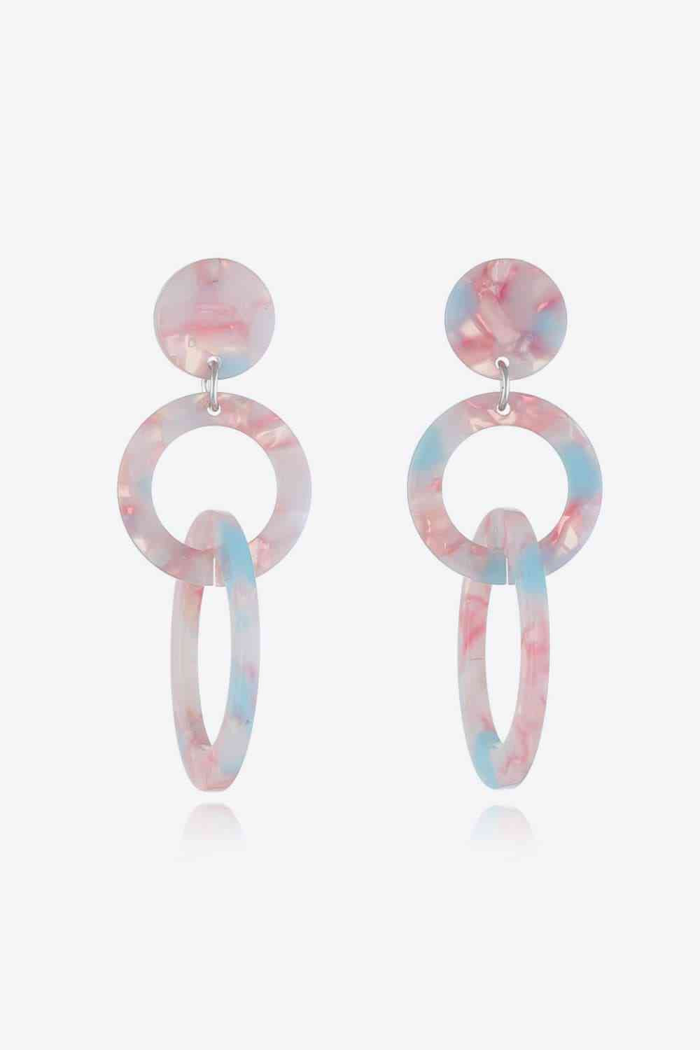 Boucles d'oreilles doubles créoles en acrylique