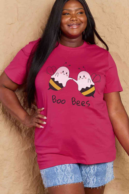 Simply Love T-shirt en coton graphique BOO BEES pleine taille