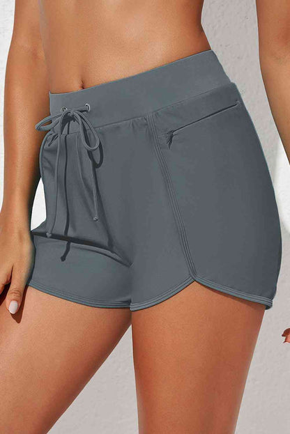 Shorts de baño con cordón en la cintura