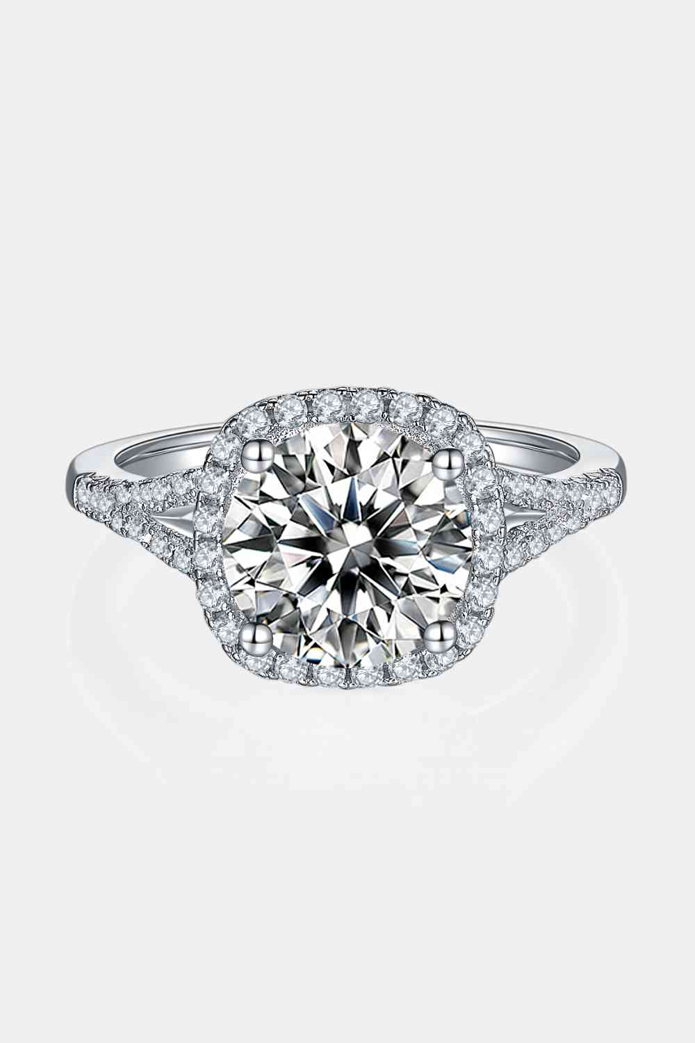 Bague halo moissanite 3 carats