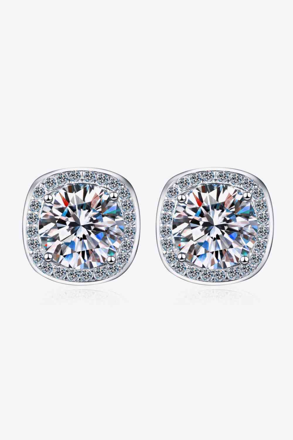 Boucles d'oreilles à tige en moissanite 1 carat Laisse-moi t'aimer