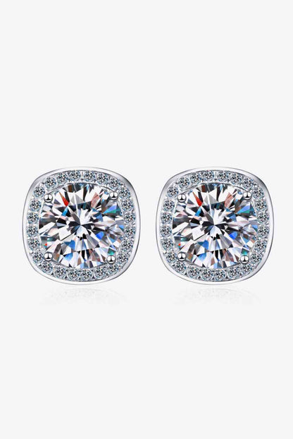 Boucles d'oreilles à tige en moissanite 1 carat Laisse-moi t'aimer