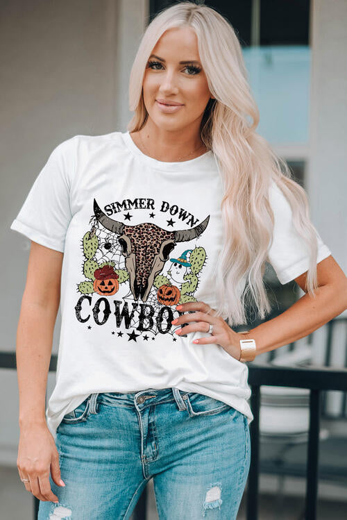 Camiseta de manga corta con gráfico COWBOY