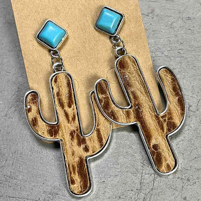 Boucles d'oreilles cactus turquoise