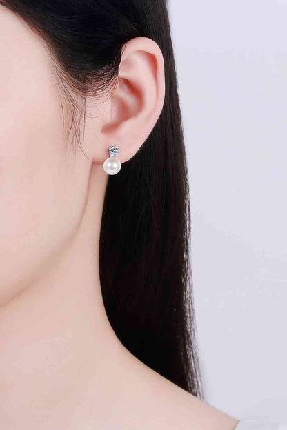 Boucles d'oreilles à tige en perles de moissanite