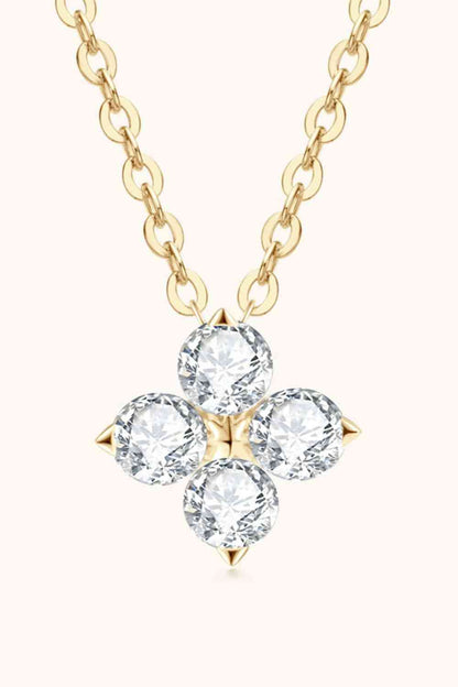 Collier pendentif trèfle à quatre feuilles Moissanite