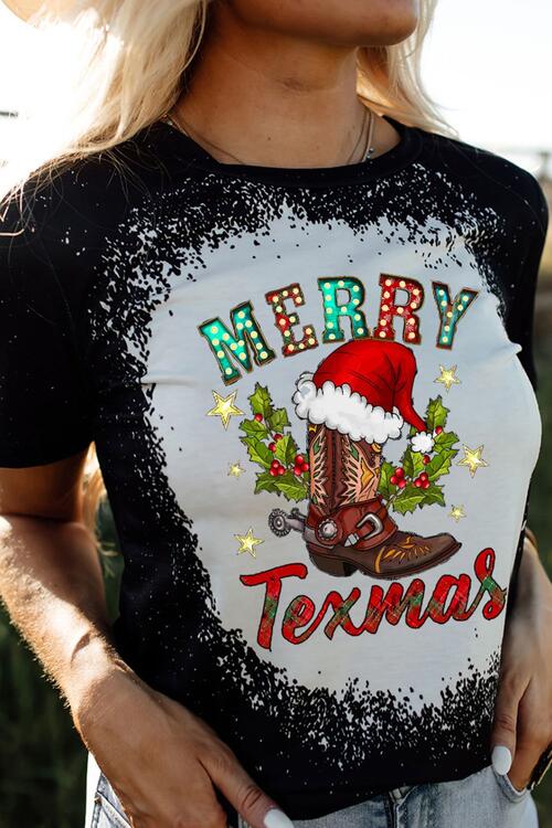 MERRY TEXMAS Camiseta Manga Corta Cuello Redondo