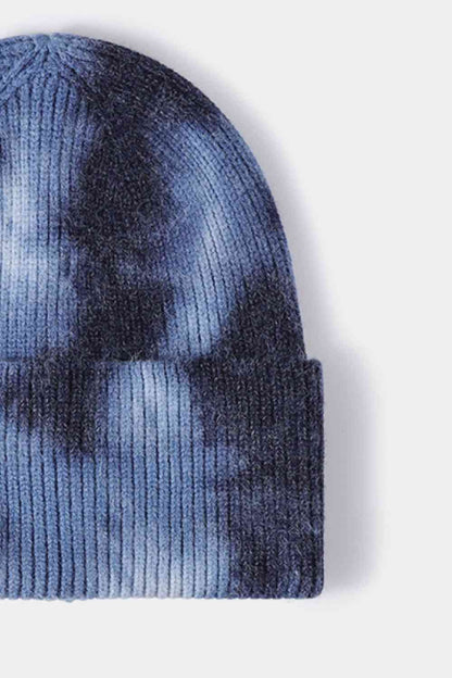 Tie-Dye Cuffed Rib-Knit Beanie Hat