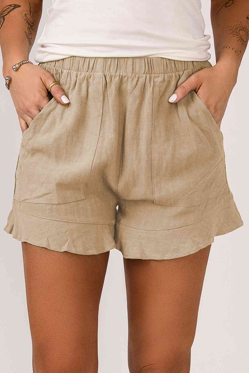 Shorts con bolsillos y cintura elástica
