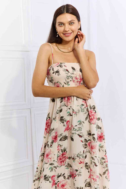 OneTheLand - Robe longue florale sans manches Hold Me Tight en rose