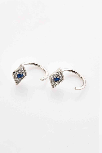 Boucles d'oreilles géométriques en argent sterling 925 avec zircon