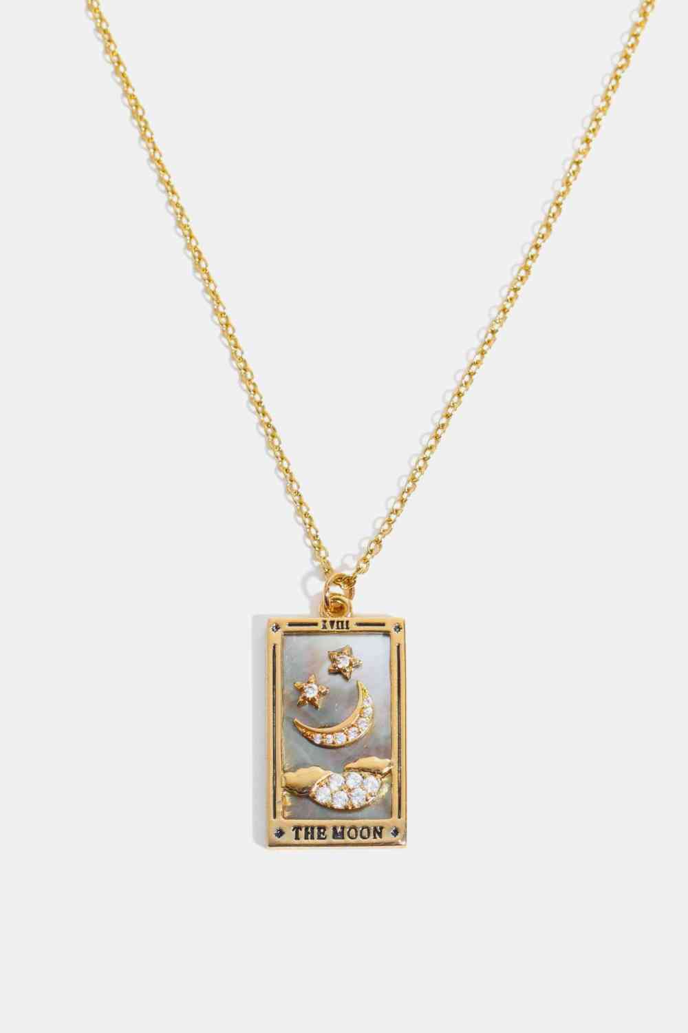 Collier en acier inoxydable avec pendentif carte de tarot