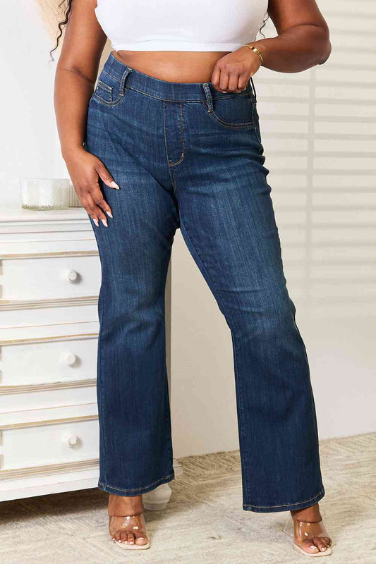 Jean bootcut slim à taille élastique pleine taille Judy Blue