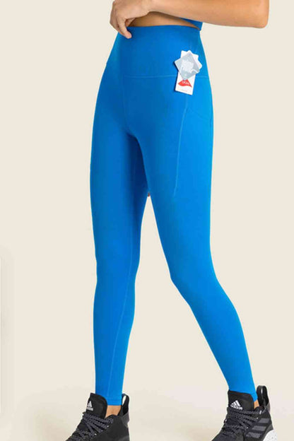 Leggings de yoga con bolsillo y cintura ancha de talle alto