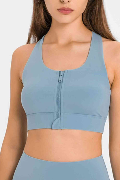 Soutien-gorge de sport zippé à dos nageur