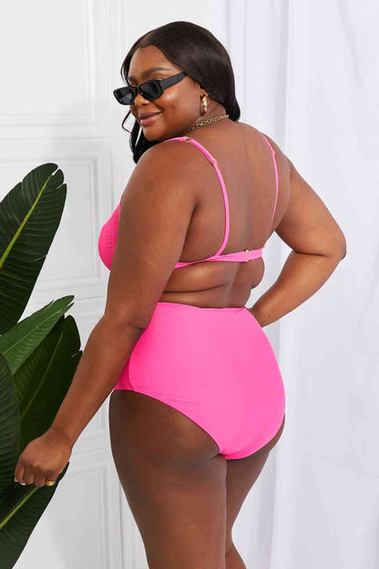 Marina West Swim - Take A Dip - Bikini torsadé taille haute en rose