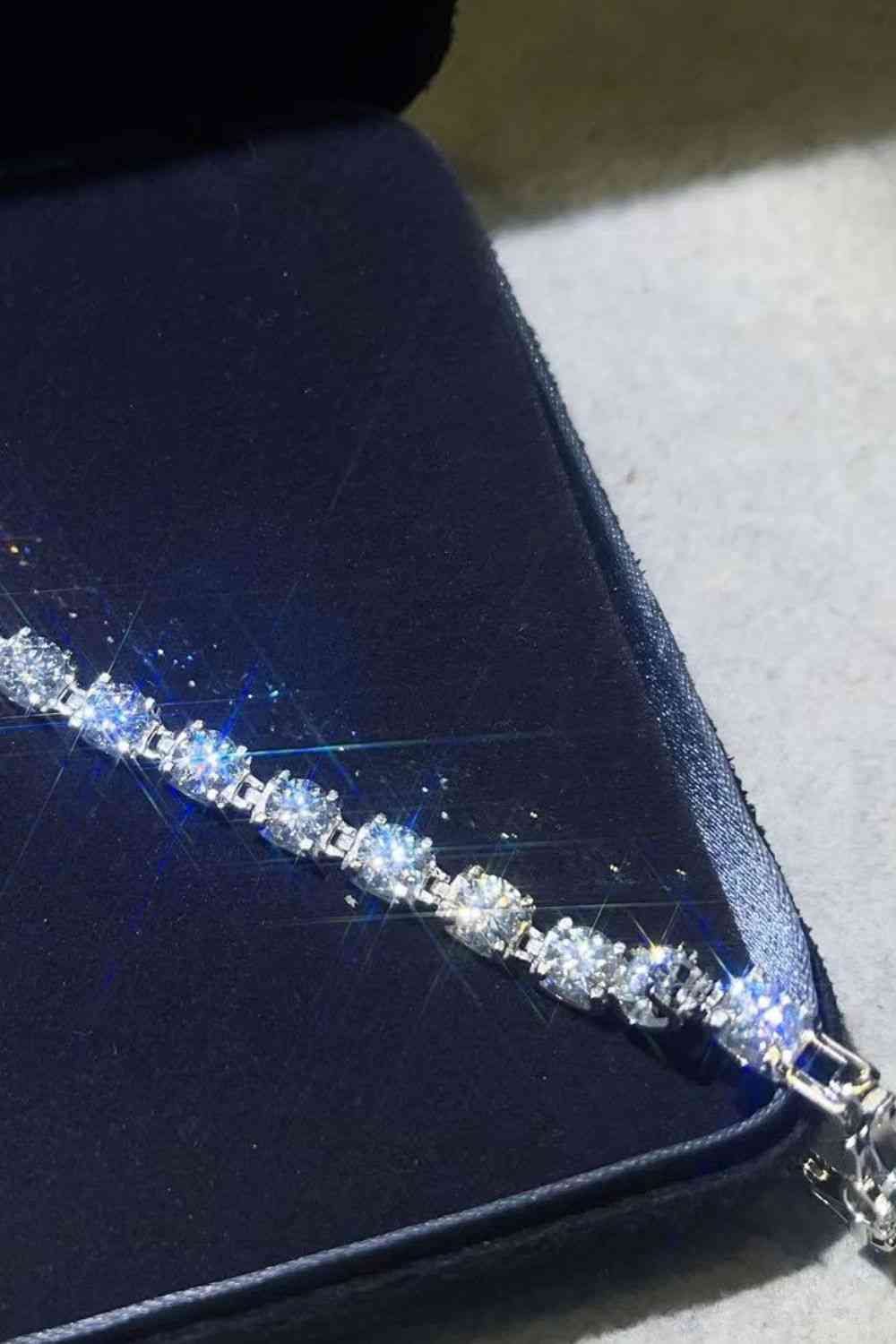 Bracelet plaqué platine moissanite 10 carats