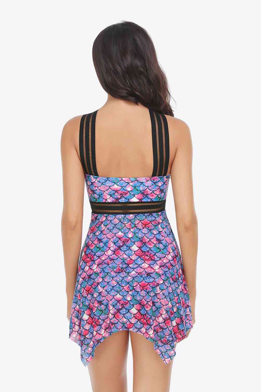 Conjunto de vestido de baño y braguita estampados