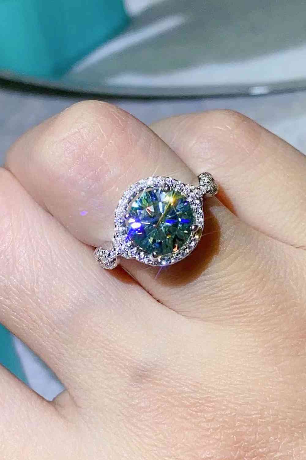 Bague vert émeraude moissanite 2 carats