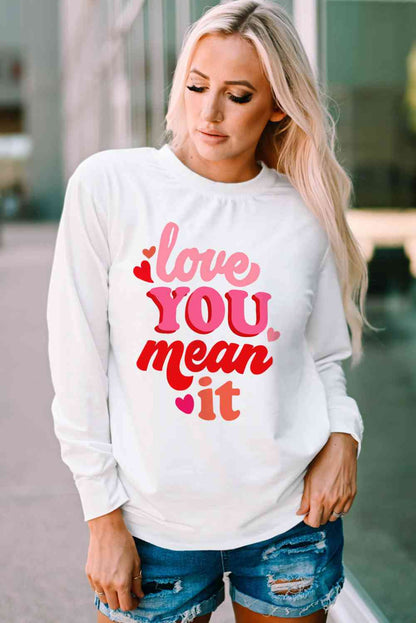 LOVE YOU MEAN IT Sweat-shirt à manches longues et col rond