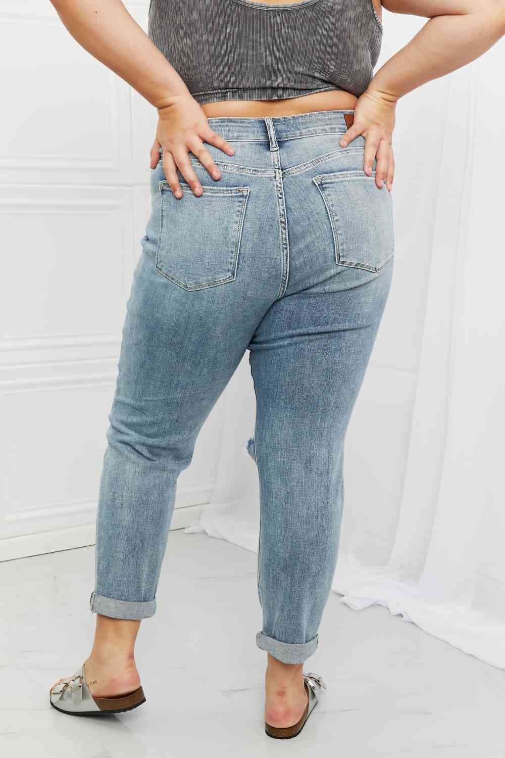 Judy Blue - Malia - Jean boyfriend taille moyenne pleine taille