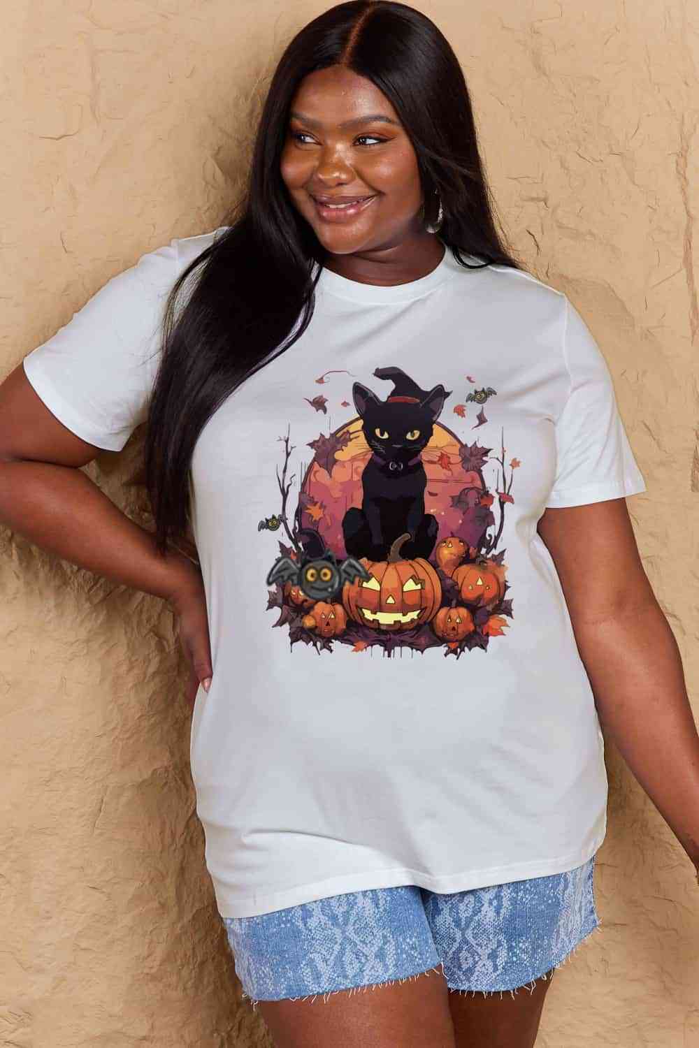 Simply Love T-shirt graphique à thème Halloween en taille réelle