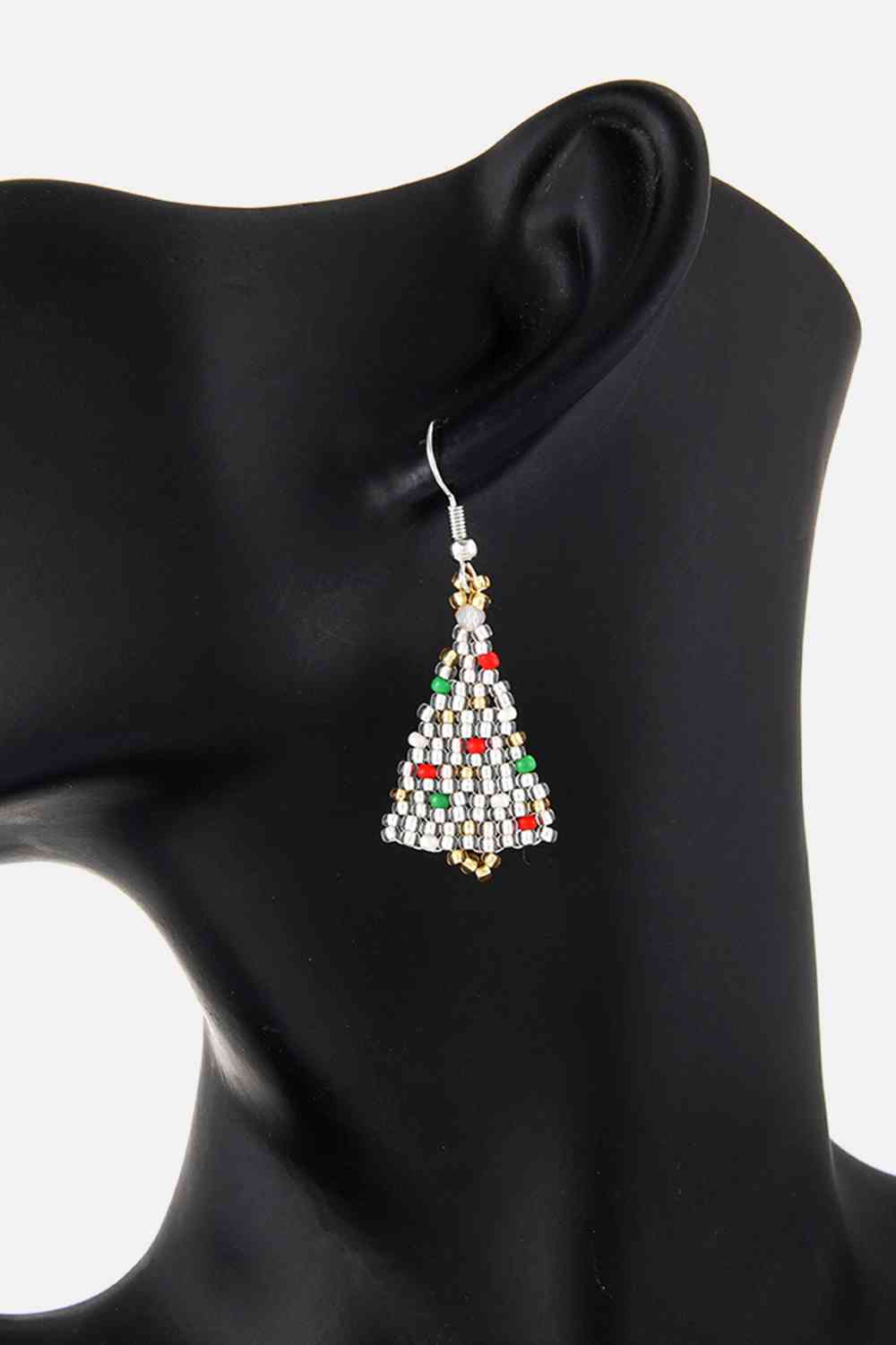 Boucles d'oreilles en forme d'arbre de Noël en perles