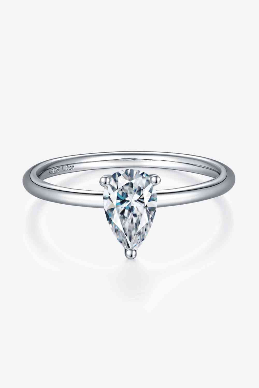 Bague solitaire en argent sterling 925 moissanite 1 carat