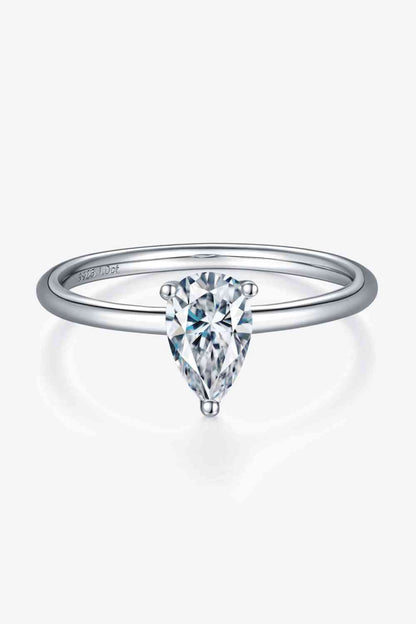 Bague solitaire en argent sterling 925 moissanite 1 carat