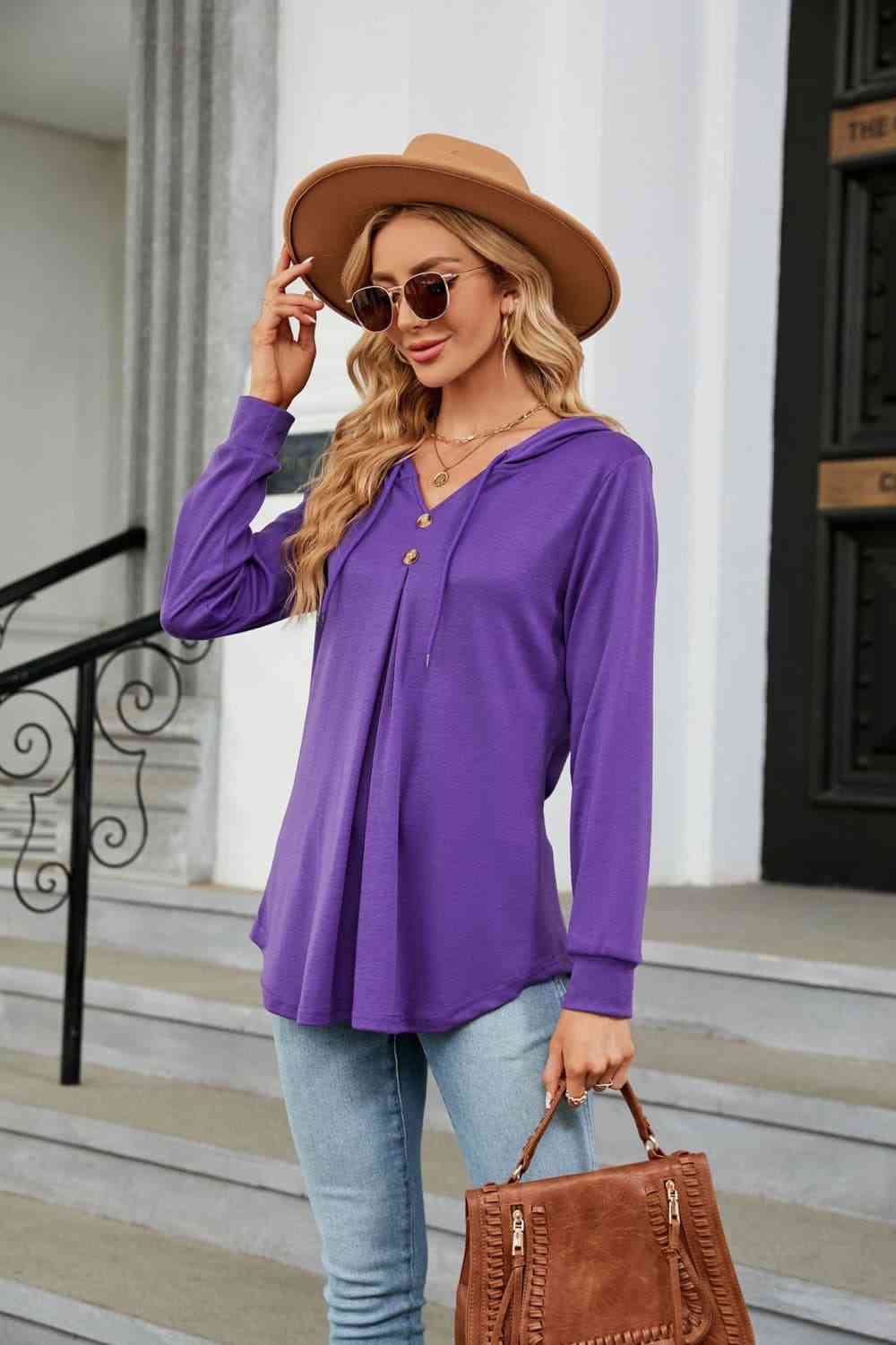 Blusa con capucha de manga larga