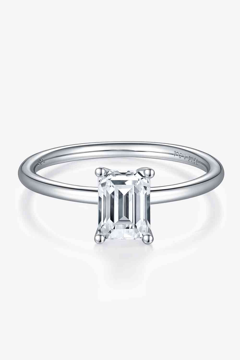 Bague solitaire en argent sterling 925 moissanite 1 carat