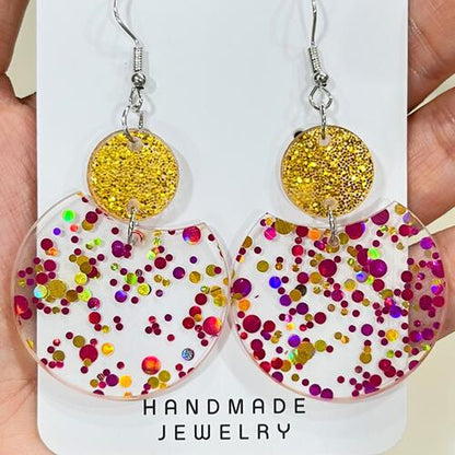 Boucles d'oreilles pendantes en acrylique de forme géométrique