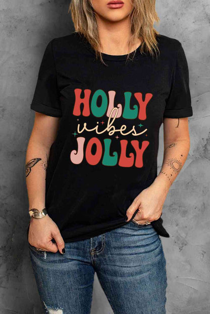 HOLLY JOLLY Camiseta de manga corta gráfica