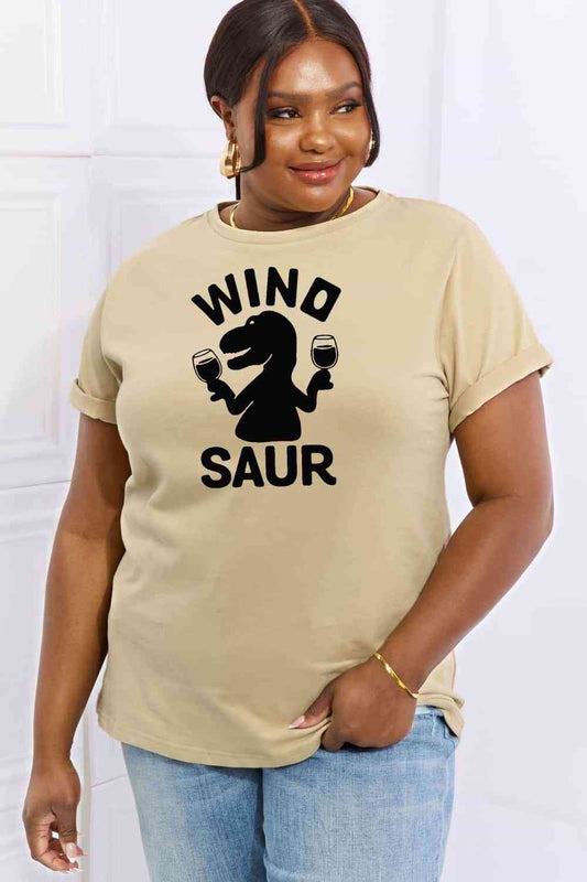 Camiseta de algodón con gráfico WINOSAUR de tamaño completo de Simply Love