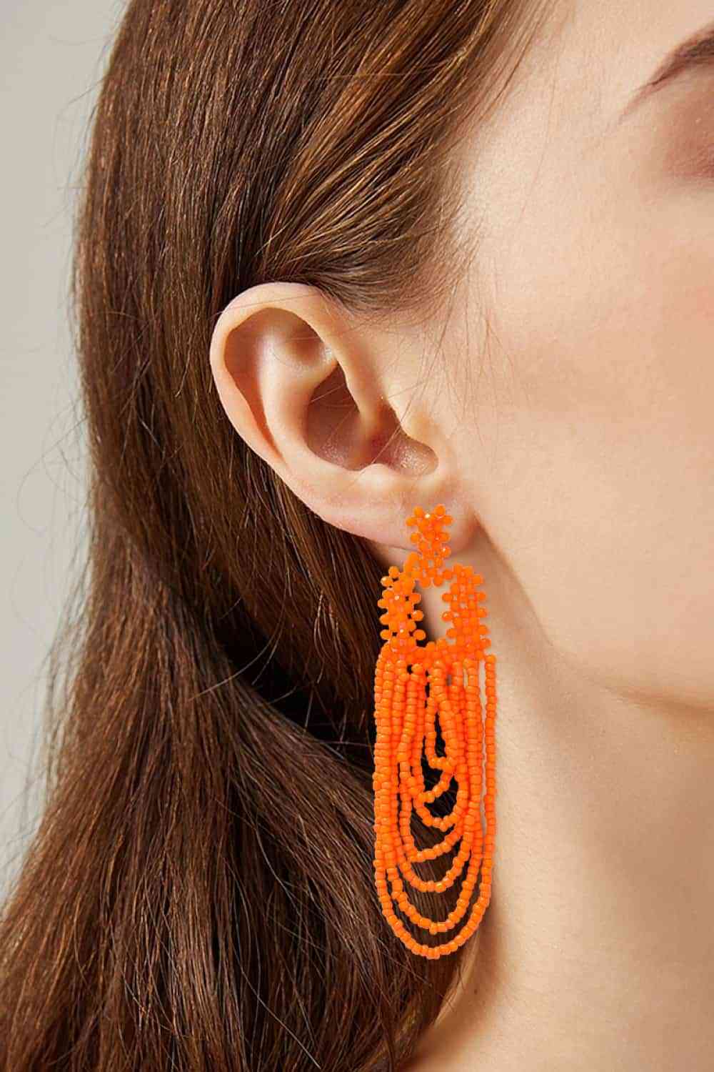 Boucles d'oreilles pendantes perlées