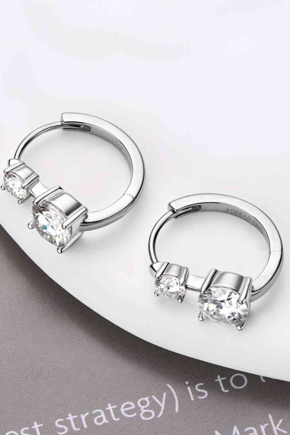 Boucles d'oreilles en argent sterling 925 moissanite 1,3 carat