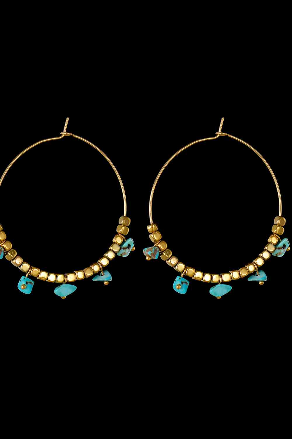 Boucles d'oreilles créoles turquoise en acier inoxydable