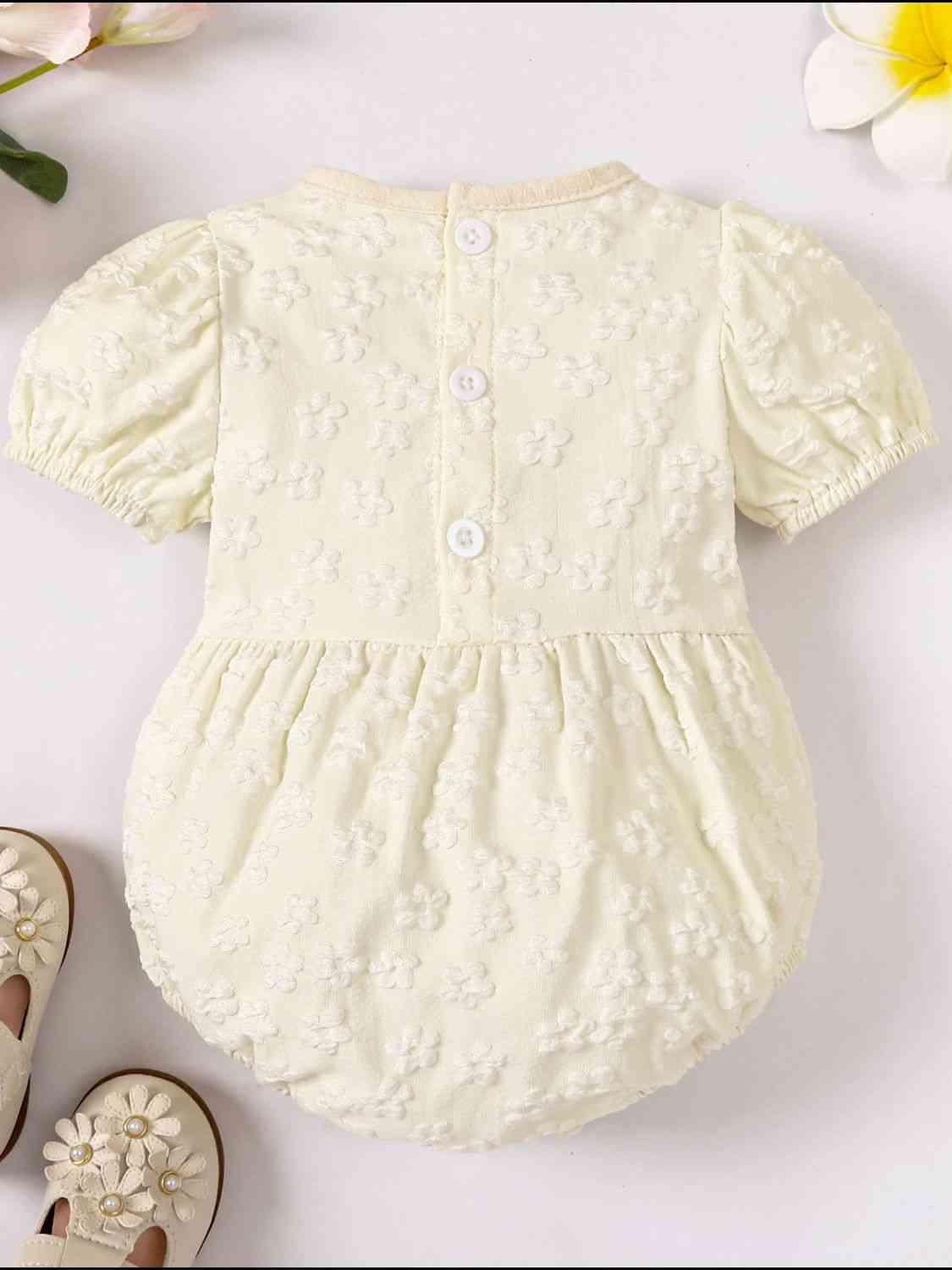 Body à col rond avec nœud floral pour bébé fille