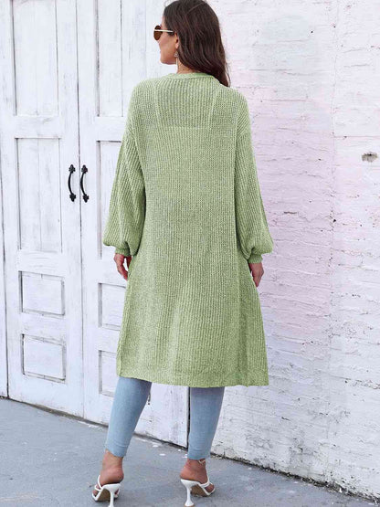 Open Front Longline Cardigan with Pockets