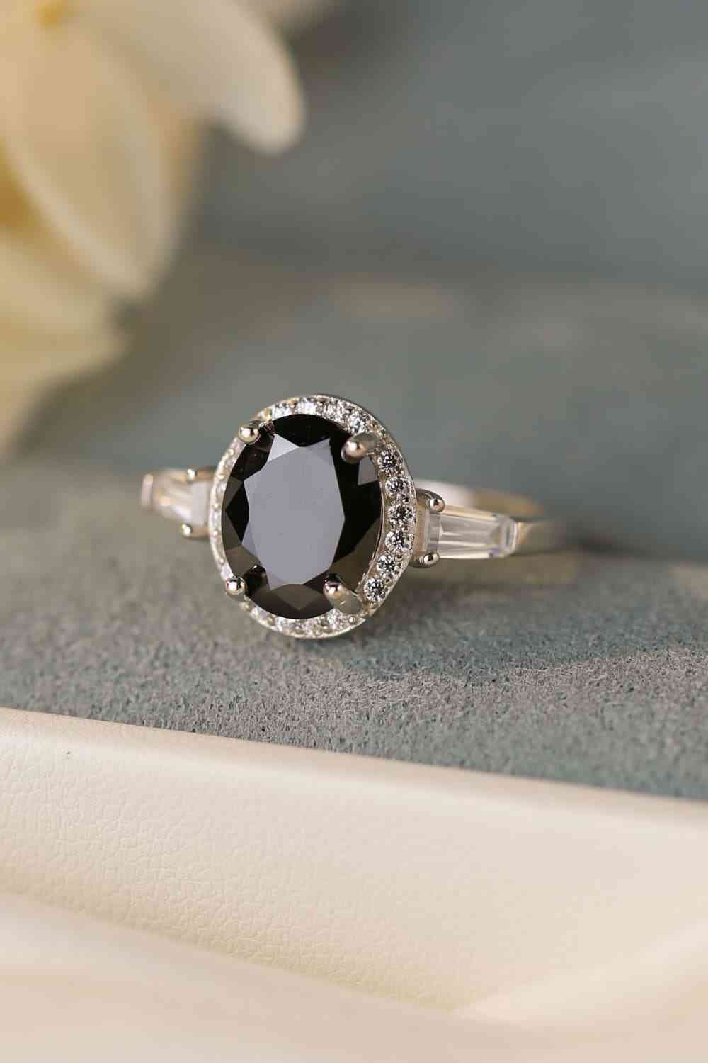 Bague halo en argent sterling 925 avec agate