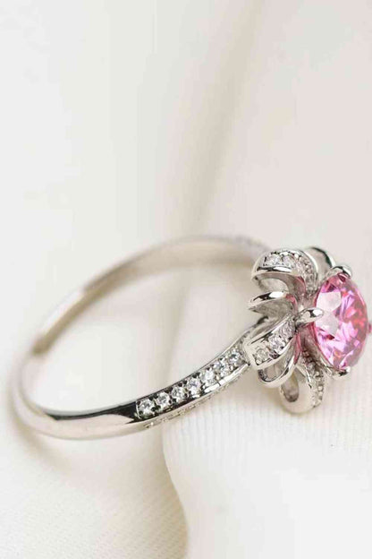 Bague en forme de fleur moissanite 1 carat