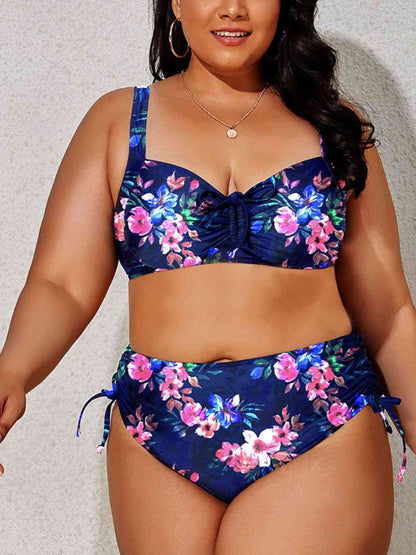 Ensemble de Bikini Imprimé à Cordon de Grande Taille