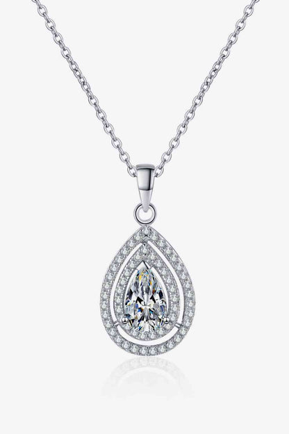 Collier pendentif en forme de larme Moissanite 1 Carat