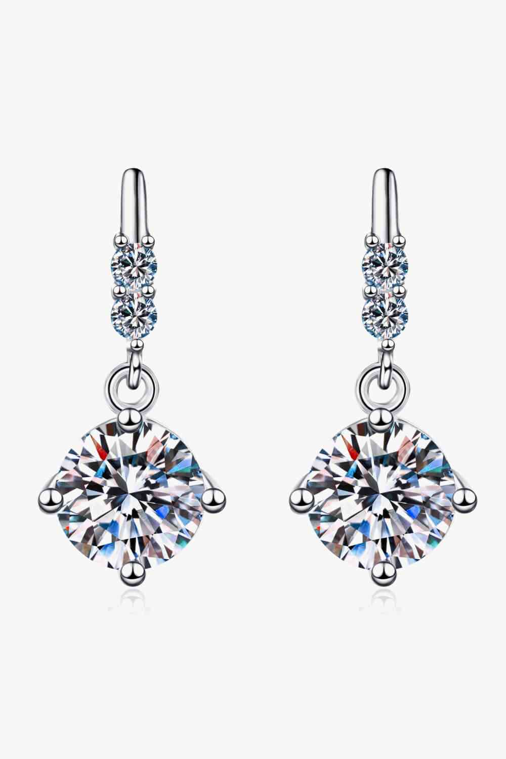 Boucles d'oreilles pendantes moissanite