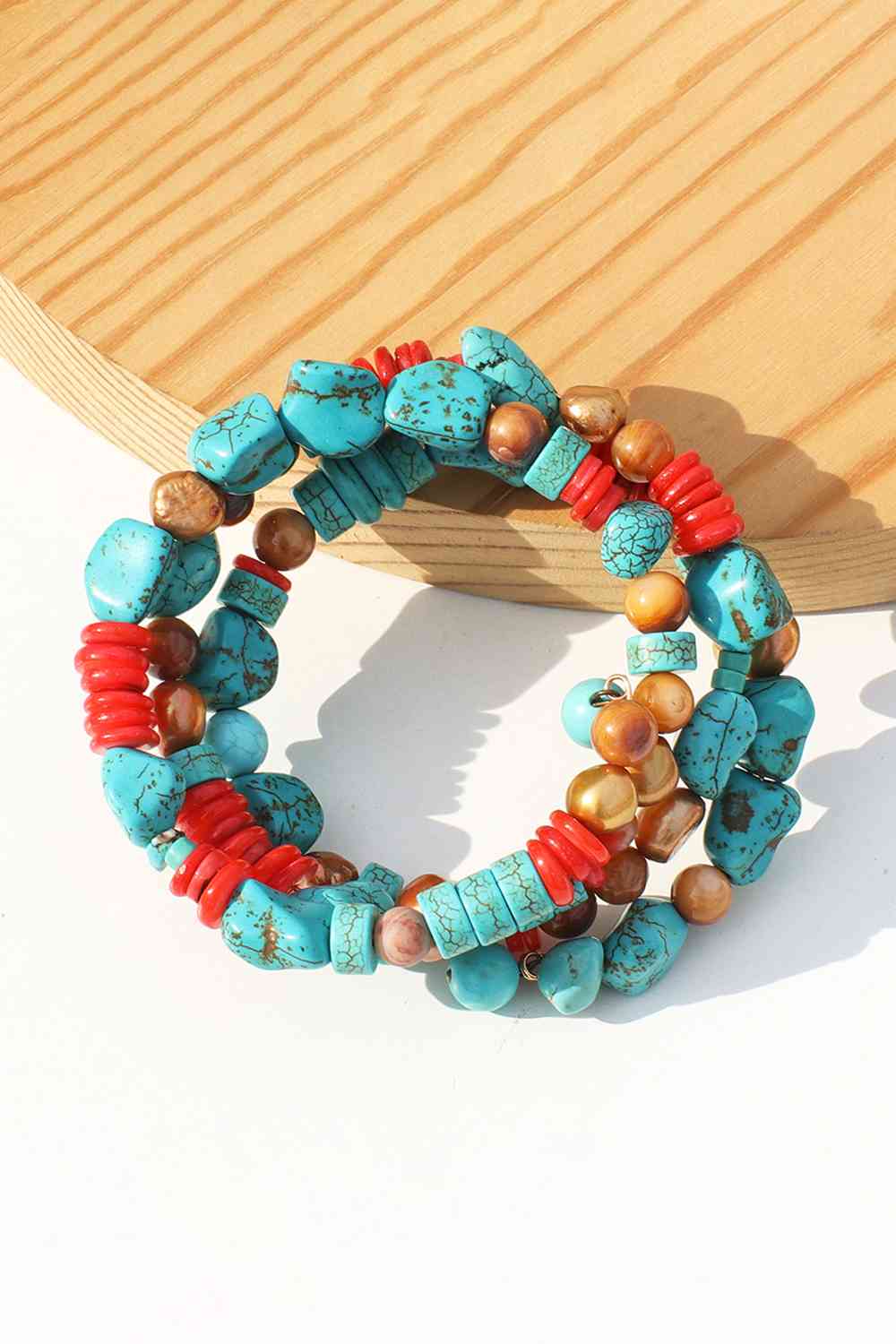 Bracelet turquoise superposé