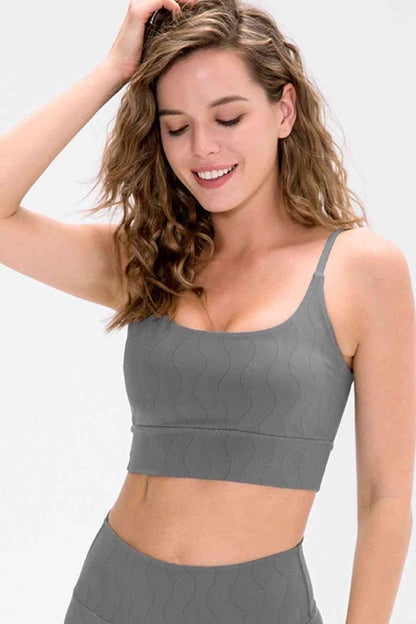 Soutien-gorge actif long à encolure dégagée