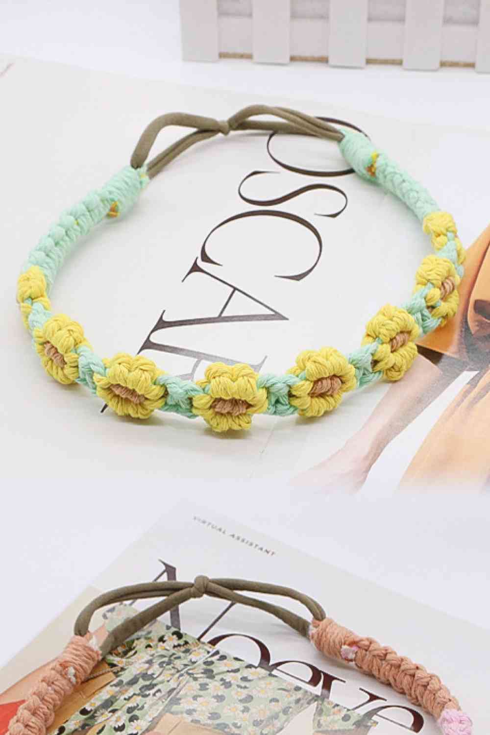 Paquete de 2 diademas de macramé con margaritas de In My Circle, surtido