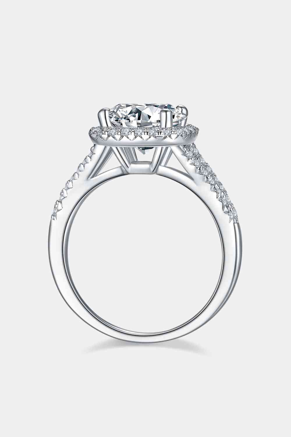 Bague halo moissanite 3 carats